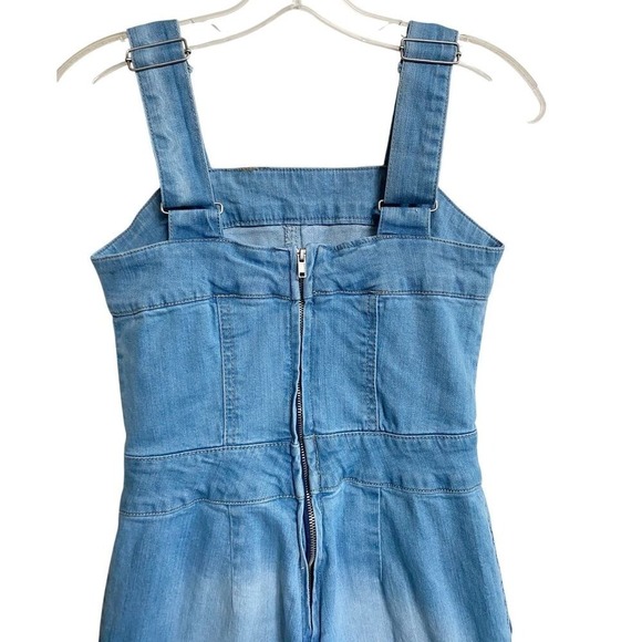 Dollhouse Juniors' Cropped Wide-Leg Denim Overalls 3 EUC - Picture 8 of 14